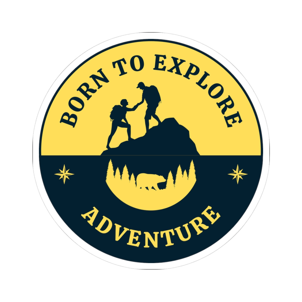 Born to Explore Adventure Sticker | Hiking & Outdoor Nature Vinyl Decal | Travel Motivation Sticker for Laptop, Car, Water Bottle