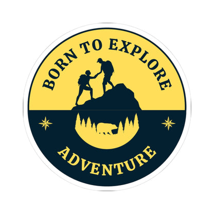 Born to Explore Adventure Sticker | Hiking & Outdoor Nature Vinyl Decal | Travel Motivation Sticker for Laptop, Car, Water Bottle