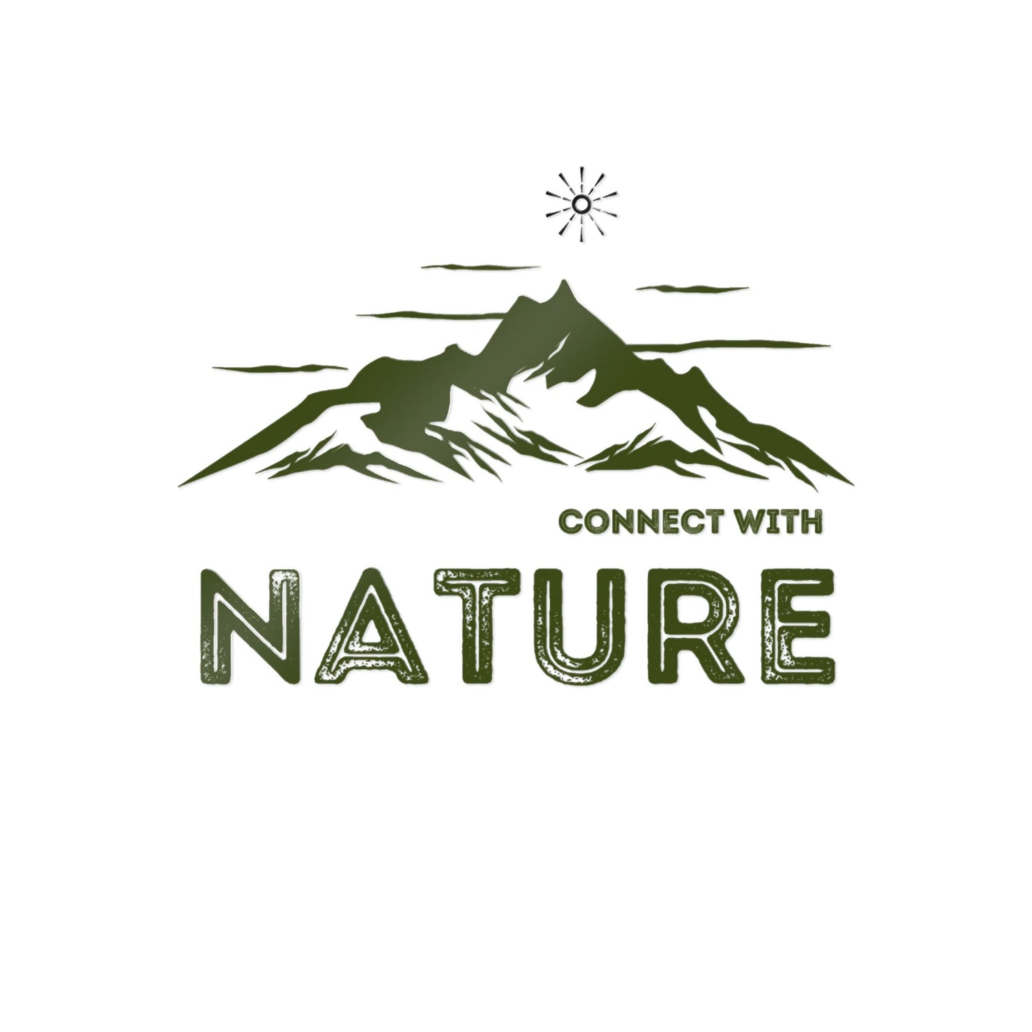 Nature Sticker — "Connect With Nature" Die-Cut Outdoor Mountain Decal