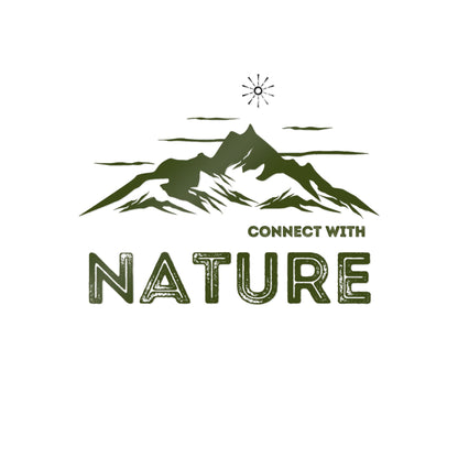 Nature Sticker — "Connect With Nature" Die-Cut Outdoor Mountain Decal