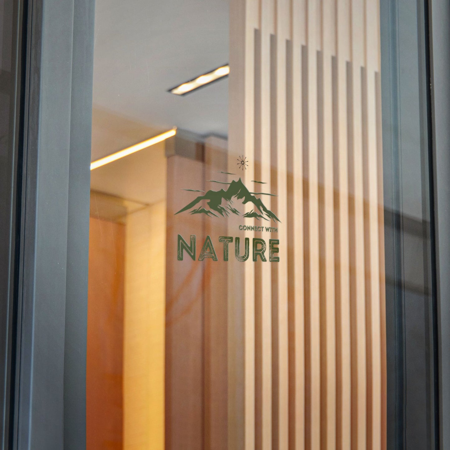 Nature Sticker — "Connect With Nature" Die-Cut Outdoor Mountain Decal
