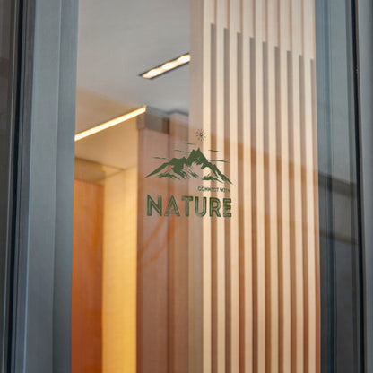 Nature Sticker — "Connect With Nature" Die-Cut Outdoor Mountain Decal